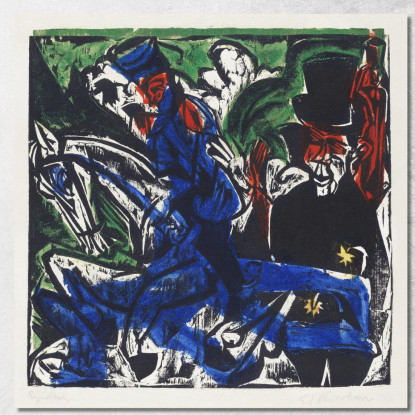 Peter Schlemihls Wundersame Geschichte Schlemihl Begegnet Dem Kleinen Grauen Mann Auf Der Straße 191 Ernst Ludwig Kirchner druck