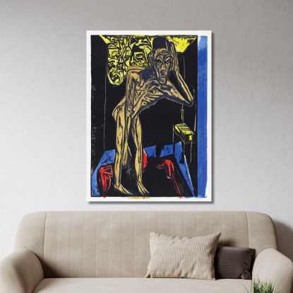 La Meravigliosa Storia Di Peter Schlemihl Schlemihl Nella Solitudine Della Sua Stanza 1915 Ernst Ludwig Kirchner quadro stampato