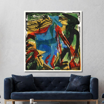 L'Histoire Merveilleuse De Peter Schlemihl La Rencontre De Schlemihl Avec Son Ombre 1915 Ernst Ludwig Kirchner tableau impressio