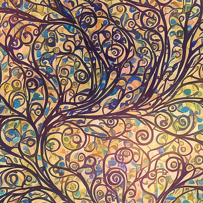 Quadro Albero Della Vita Intrecci Floreali avt1 quadro stampato su tela