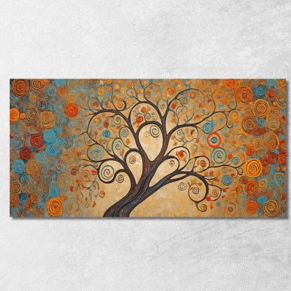 Quadro Albero Della Vita Autunno Astratto avt7 quadro stampato su tela