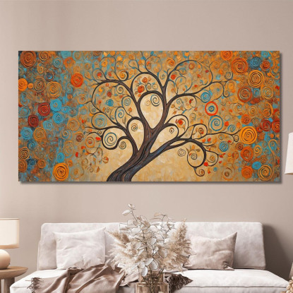 Quadro Albero Della Vita Autunno Astratto avt7 quadro stampato su tela