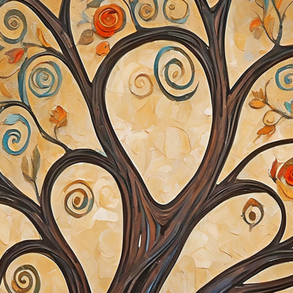 Quadro Albero Della Vita Autunno Astratto avt7 quadro stampato su tela