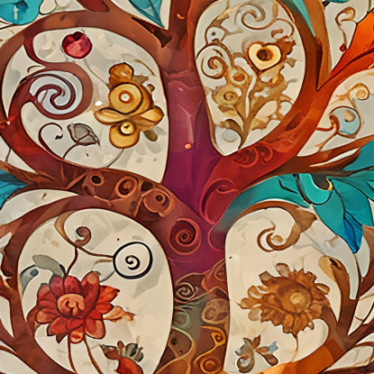 Quadro Albero Della Vita Fiori Vivaci Colorati avt21 quadro stampato su tela