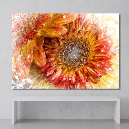 Quadro Astratto Giallo Arancio E Rosso abs41 quadro stampato su tela