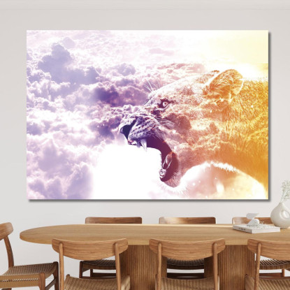 Quadro Astratto Leonessa Tra Le Nuvole abs49 quadro stampato su tela