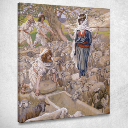 Giacobbe E Rachele Al Pozzo James Tissot jts38 quadro stampato su tela