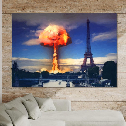 Quadro Astratto Parigi Esplosione Mai Più abs64 quadro stampato su tela