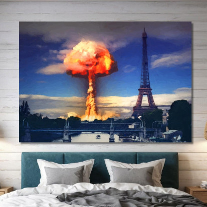 Quadro Astratto Parigi Esplosione Mai Più abs64 quadro stampato su tela