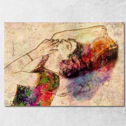 Quadro Astratto Pensiero Di Donna abs65 quadro stampato su tela