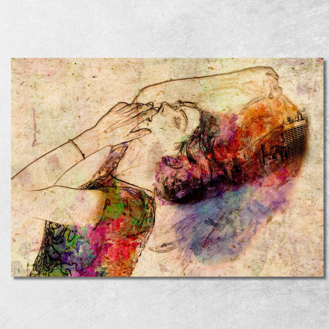 Quadro Astratto Pensiero Di Donna abs65 quadro stampato su tela