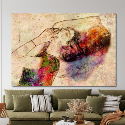 Quadro Astratto Pensiero Di Donna abs65 quadro stampato su tela