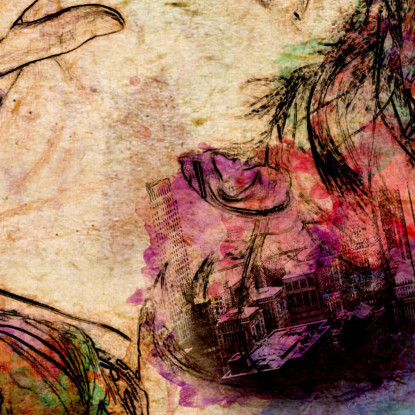 Quadro Astratto Pensiero Di Donna abs65 quadro stampato su tela