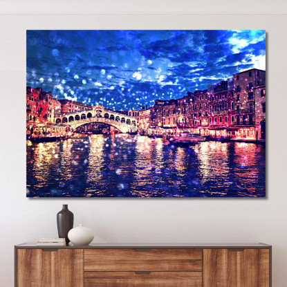 Quadro Astratto Ponte Di Rialto Venezia abs66 quadro stampato su tela