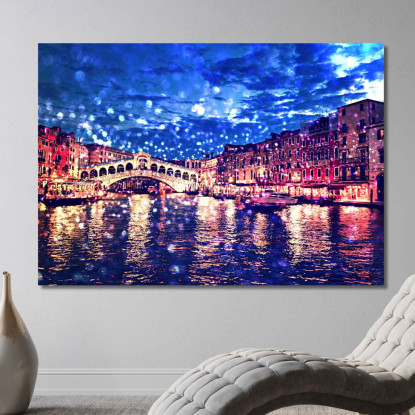 Quadro Astratto Ponte Di Rialto Venezia abs66 quadro stampato su tela