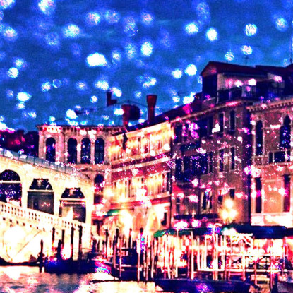 Quadro Astratto Ponte Di Rialto Venezia abs66 quadro stampato su tela