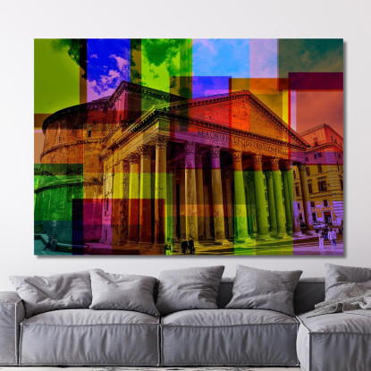 Quadro Astratto Roma Colori Sul Pantheon abs67 quadro stampato su tela