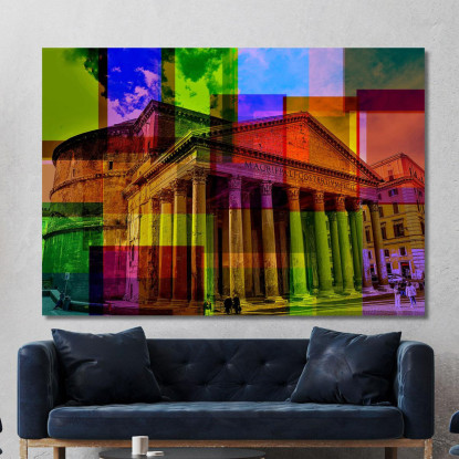 Quadro Astratto Roma Colori Sul Pantheon abs67 quadro stampato su tela