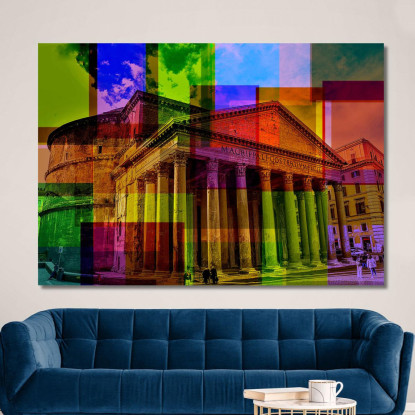 Quadro Astratto Roma Colori Sul Pantheon abs67 quadro stampato su tela