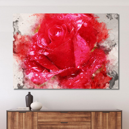 Quadro Astratto Rosa Solitaria abs68 quadro stampato su tela