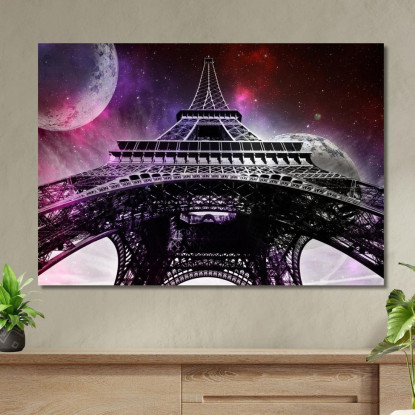 Quadro Astratto Torre Eiffel Galattico abs73 quadro stampato su tela