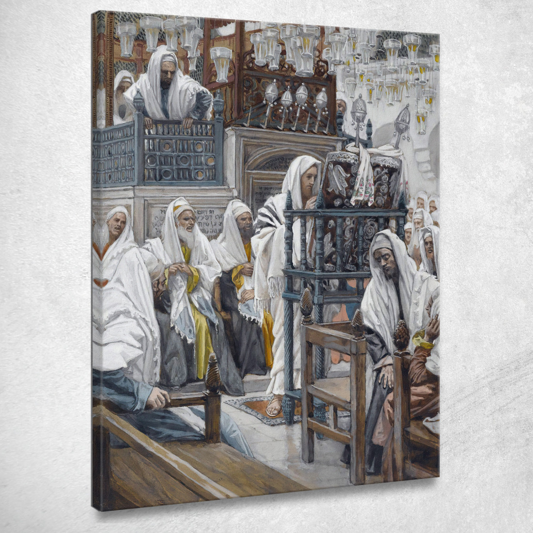 Gesù Srotola Il Libro Nella Sinagoga James Tissot jts41 quadro stampato su tela
