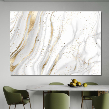 Quadro Marmo Bianco Con Venature Dorate abs83 quadro stampato su tela