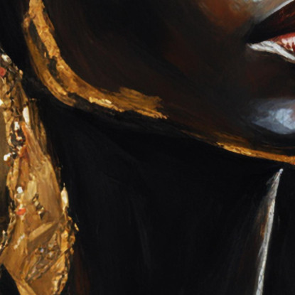 Quadro Donna Africana Con Abito Dorato Eleganza E Profondità afr2 quadro stampato su tela