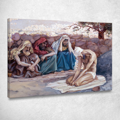 Giobbe E I Suoi Tre Amici James Tissot jts45 quadro stampato su tela
