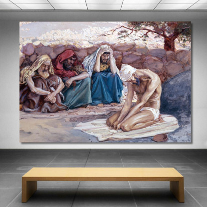 Giobbe E I Suoi Tre Amici James Tissot jts45 quadro stampato su tela