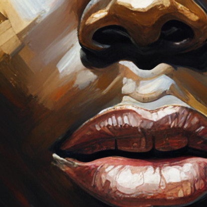 Quadro Ritratto Donna Africana Con Sfumature Dorate Arte Etnica Moderna afr25 quadro stampato su tela