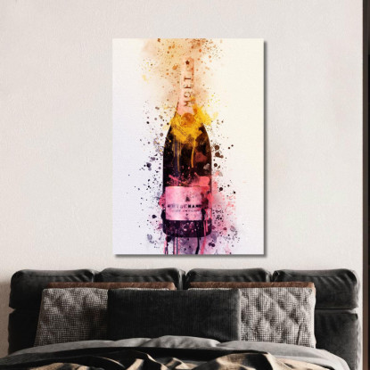 Quadro Moderno Champagne Astratto Moet Et Chandon Schizzi Fluo chm5 quadro stampato su tela