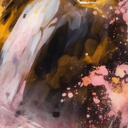 Quadro Moderno Champagne Astratto Giallo E Rosa Eleganza Esplosiva chm10 quadro stampato su tela