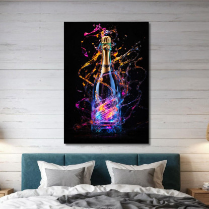 Quadro Moderno Champagne Luminoso Multicolore Energia Vivace chm15 quadro stampato su tela