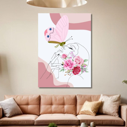 Quadro Bacio Di Farfalla E Fiori Fashion fsn4 quadro stampato su tela