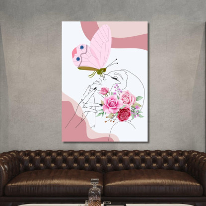 Quadro Bacio Di Farfalla E Fiori Fashion fsn4 quadro stampato su tela