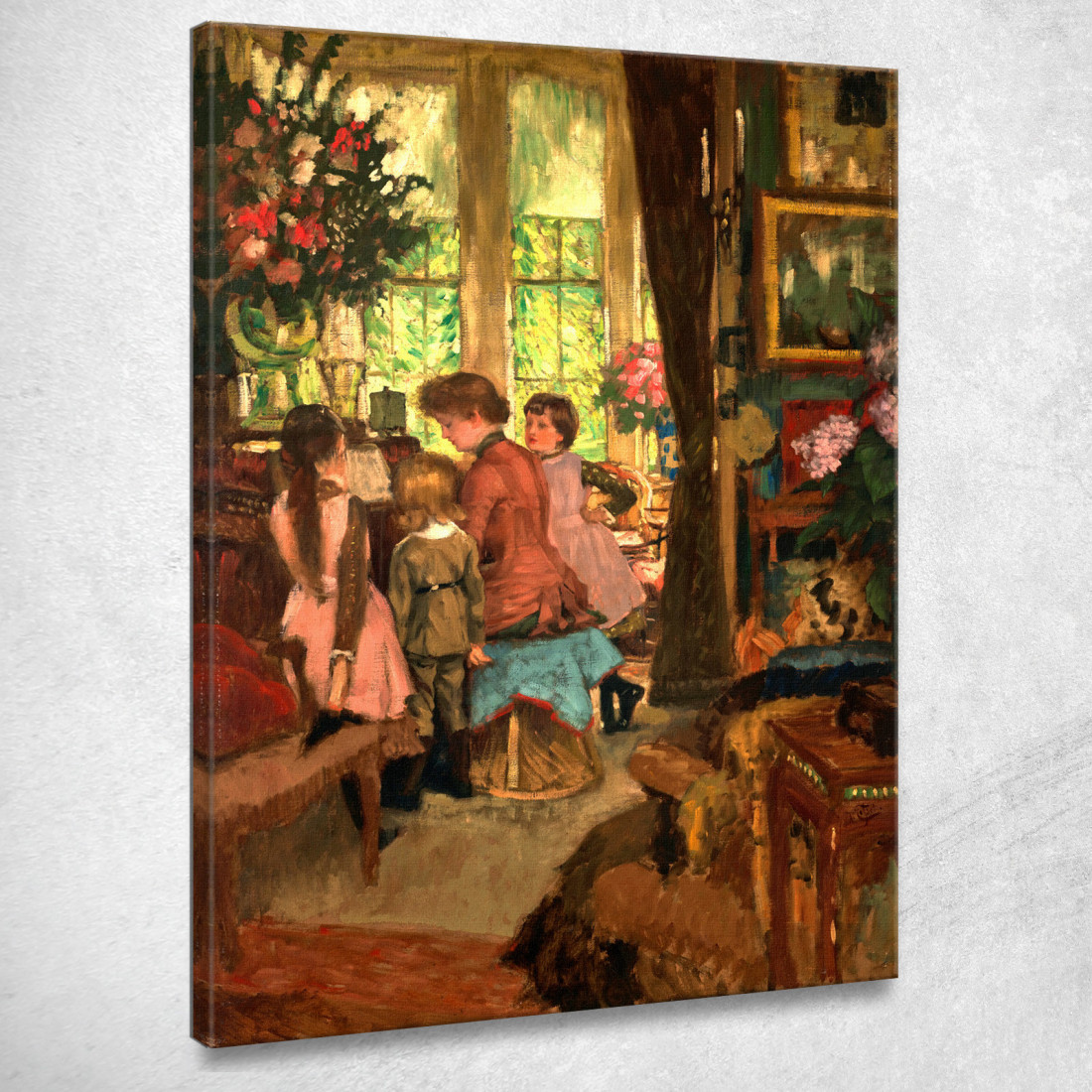 Kathleen Newton Al Pianoforte James Tissot jts50 quadro stampato su tela