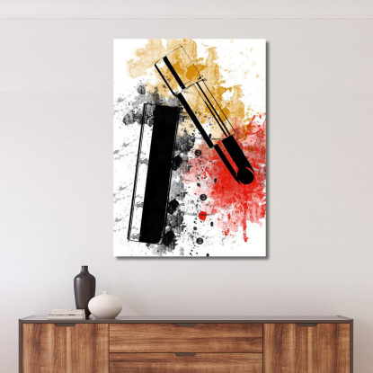 Quadro Stilizzato Rossetto Schizzi Astratti Nero E Rosso Fashion fsn88 quadro stampato su tela