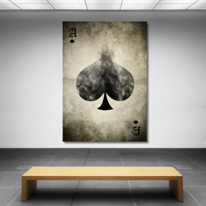 Quadro Carte Da Gioco Asso Di Picche plc6 quadro stampato su tela