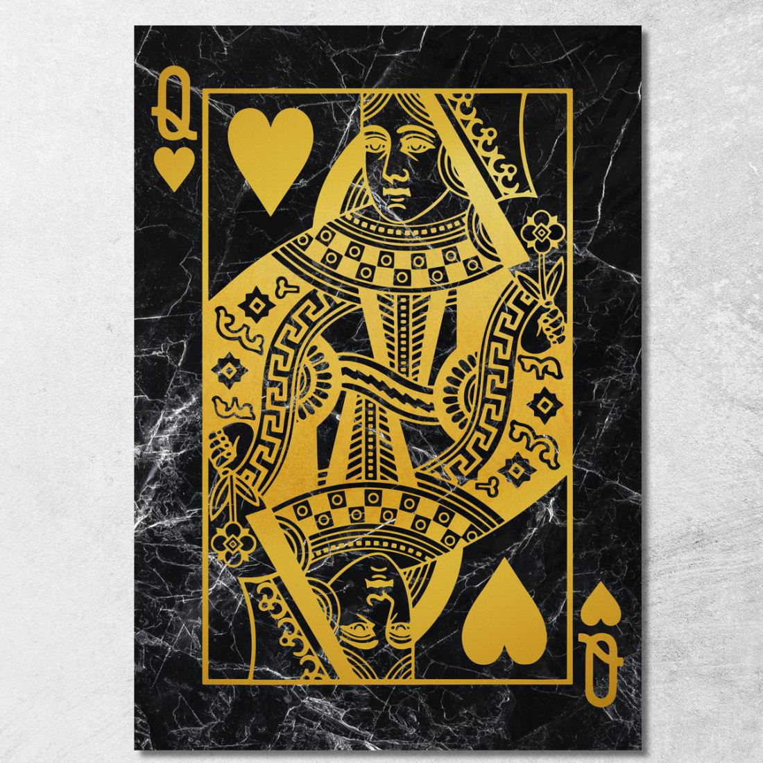 Quadro Carte Da Gioco Regina Di Cuori Oro plc12 quadro stampato su tela