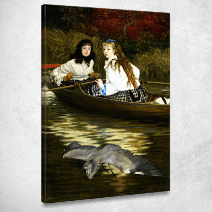 Sul Tamigi Un Airone James Tissot jts69 quadro stampato su tela