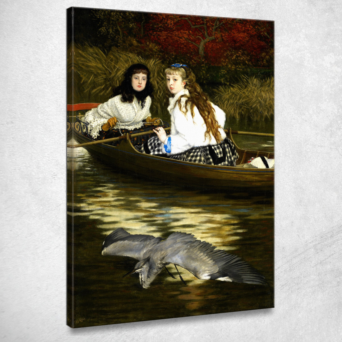 Sul Tamigi Un Airone James Tissot jts69 quadro stampato su tela