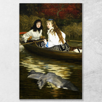 Sul Tamigi Un Airone James Tissot jts69 quadro stampato su tela