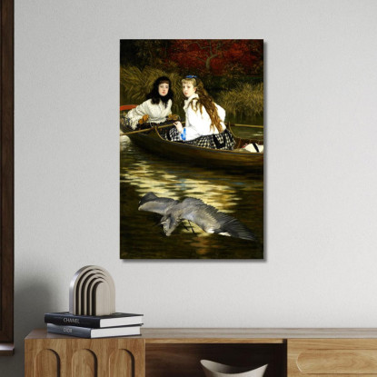 Sul Tamigi Un Airone James Tissot jts69 quadro stampato su tela