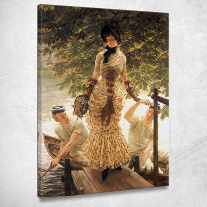 Sul Tamigi James Tissot jts70 quadro stampato su tela