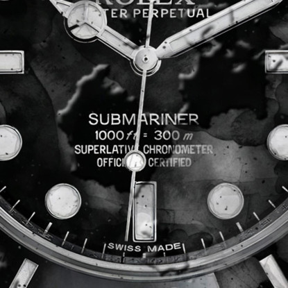 Quadro Moderno Orologio Submariner Sfumature Di Grigio rlx28 quadro stampato su tela