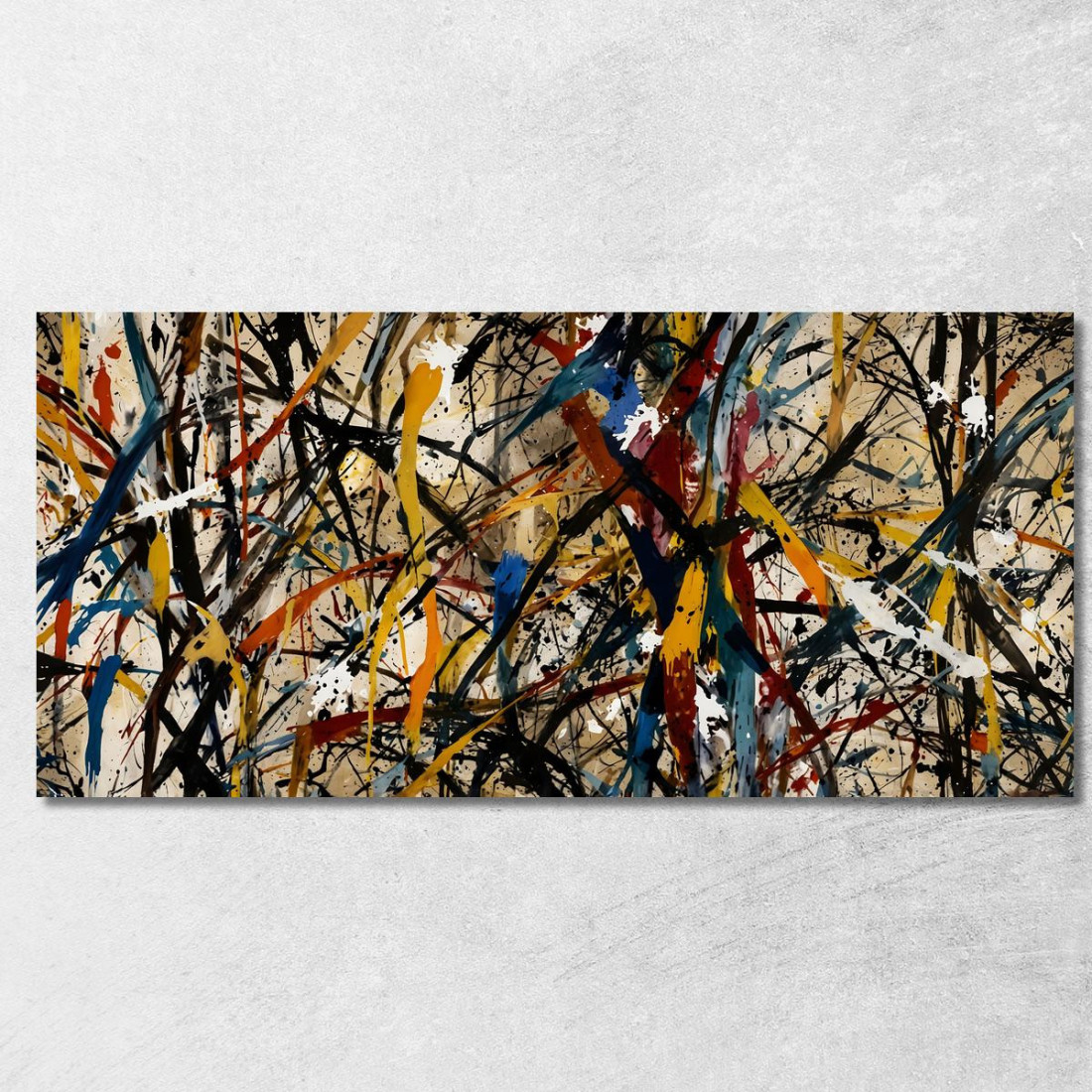 Caos In Armonia Stile Jackson Pollock ijsp4 quadro stampato su tela