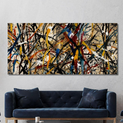 Caos In Armonia Stile Jackson Pollock ijsp4 quadro stampato su tela