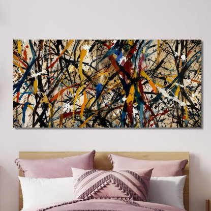 Caos In Armonia Stile Jackson Pollock ijsp4 quadro stampato su tela