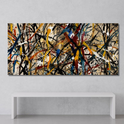 Caos In Armonia Stile Jackson Pollock ijsp4 quadro stampato su tela
